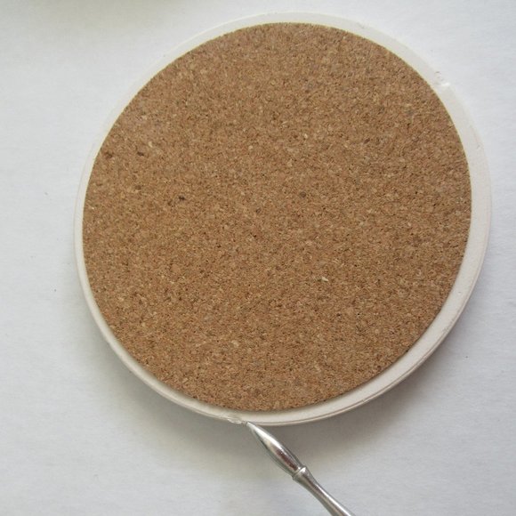 New Naturally Absorbent Tile Coaster Set of 4 Spilled Red Wine in Box *Flaw - Picture 7 of 7